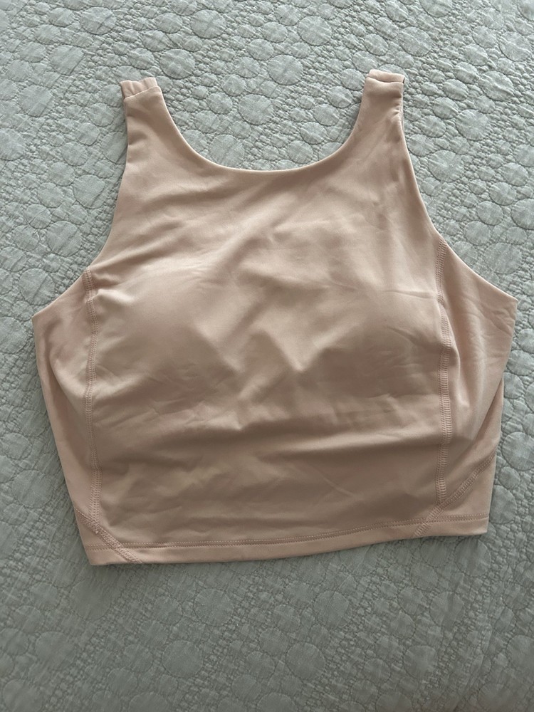 Crane High Neck Ballerina Pink Sports Bra Top for Women Size Small