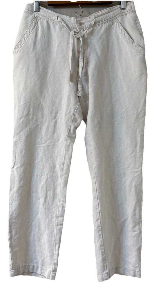 Cubavera Mens Linen Blend Drawstring Pants Beige Tan Size 32 SU39708