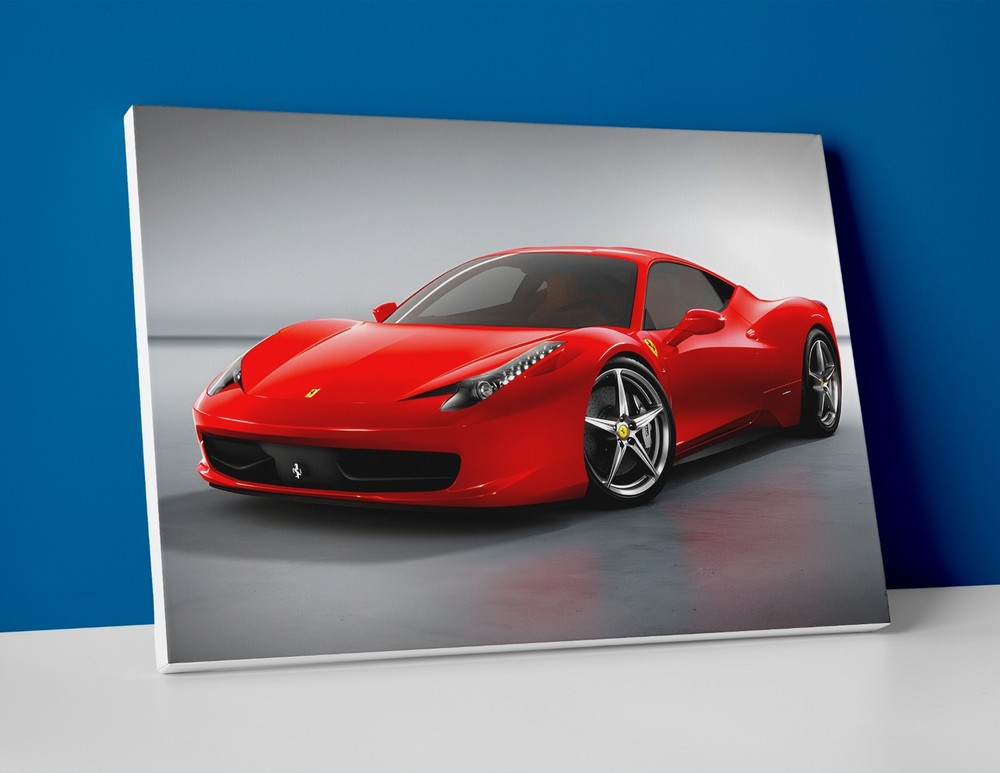 Ferrari 458 Poster or Canvas - Red Ferrari Wall Art Print Decor