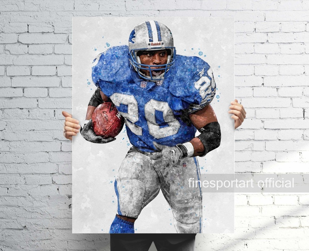 Barry Sanders Detroit Lions Canvas Wrap or Museum-Quality Poster