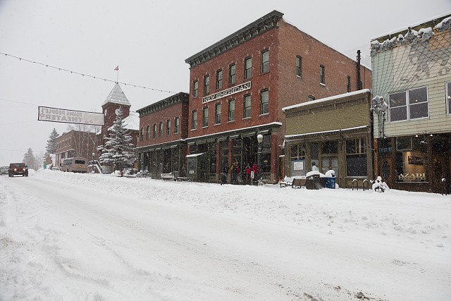 Photo:Telluride Colorado 2010s Main Street Heavy Snow Scene Winterscape