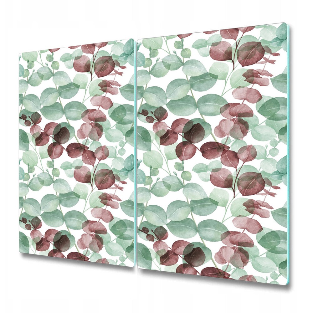 Glass Chopping Cutting Board Worktop Saver Eucalyptus Colourful Floral 2x30x52