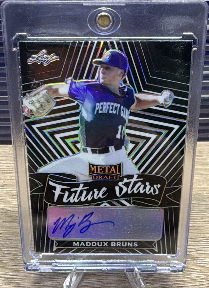 Leaf 2021 Metal Draft Future Stars Maddux Bruns FS-MB1 Auto Serial #d 3/15