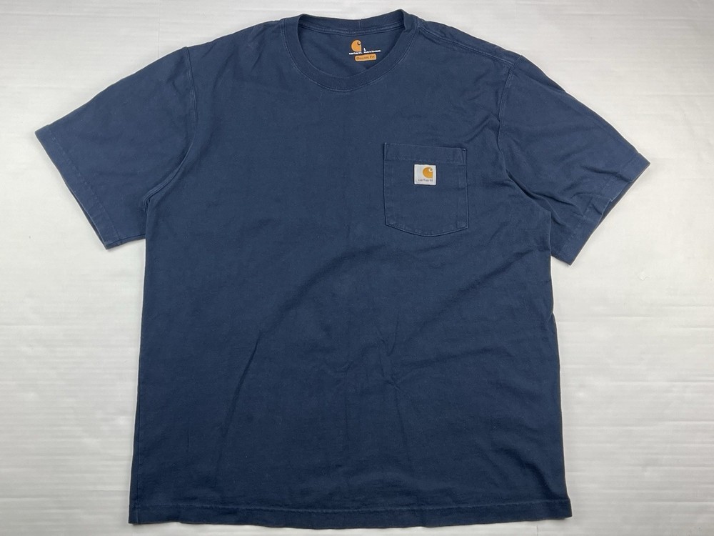 Carhartt Men’s Large Blue Original Fit Front Pocket T-Shirt