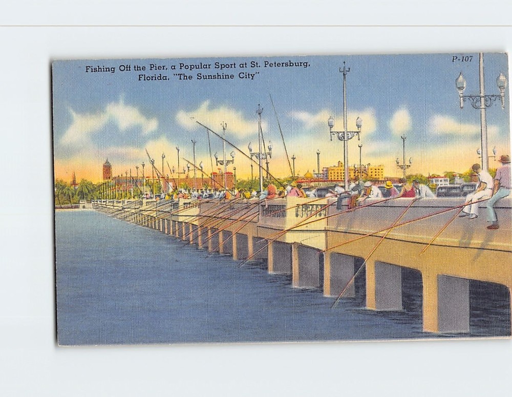 Postcard Fishing off the Pier St. Petersburg Florida USA