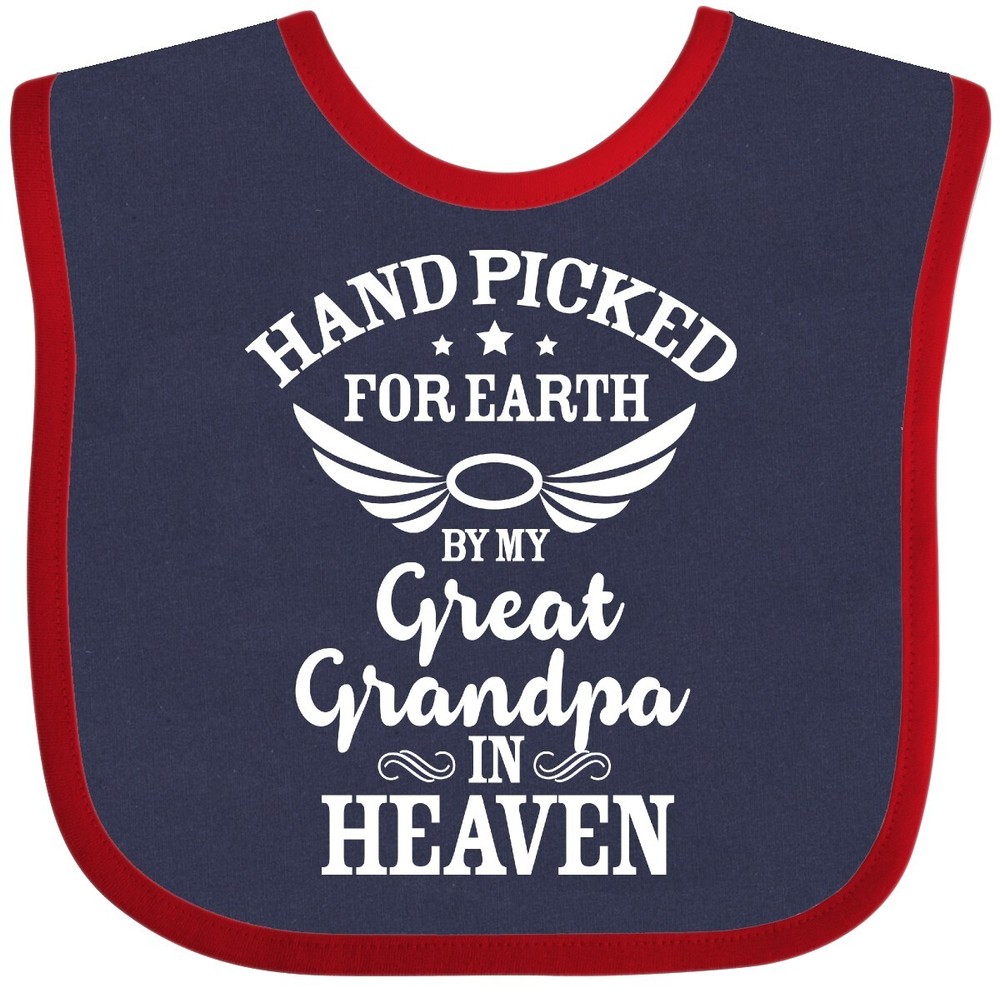 Inktastic Handpicked For Earth By My Great Grandpa In Heaven Baby Bib Halo Stars