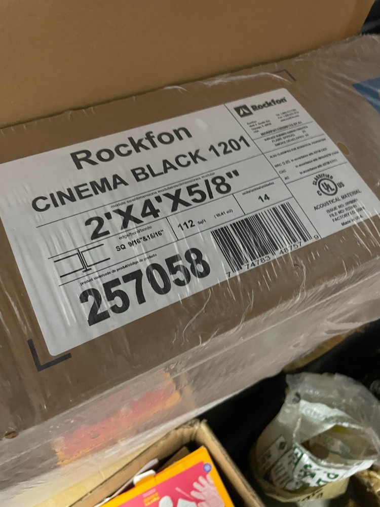 Rockfon Ceiling Tile - Cinema Black 1201 x'X4'X5/8