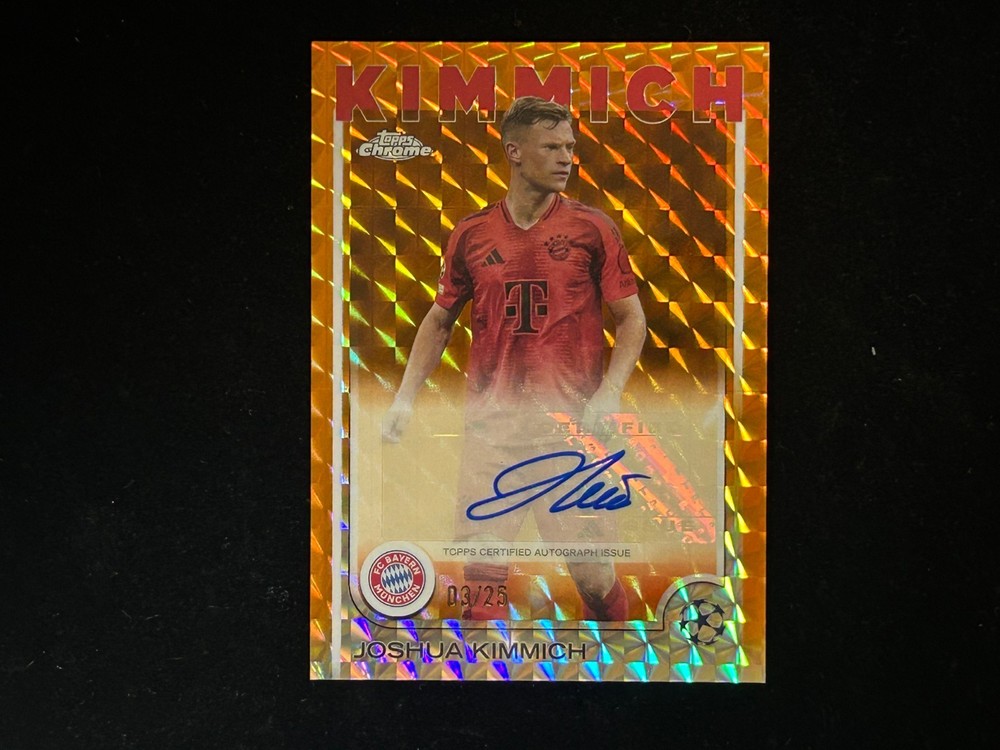 Joshua Kimmich 2025-26 Topps UEFA  Orange Geometric Refractor Auto /25  Bayern