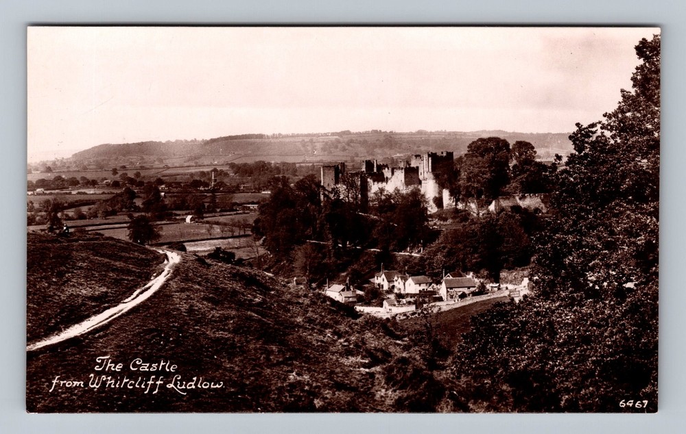 United Kingdom- Ludlow Castle From Whitcliff Postal Old PC View Vintage Postcard