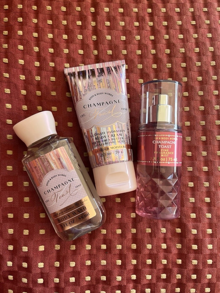 Bath & Body Works Champagne Toast Gift Set - Body Wash - Lotion - Body Fragrance