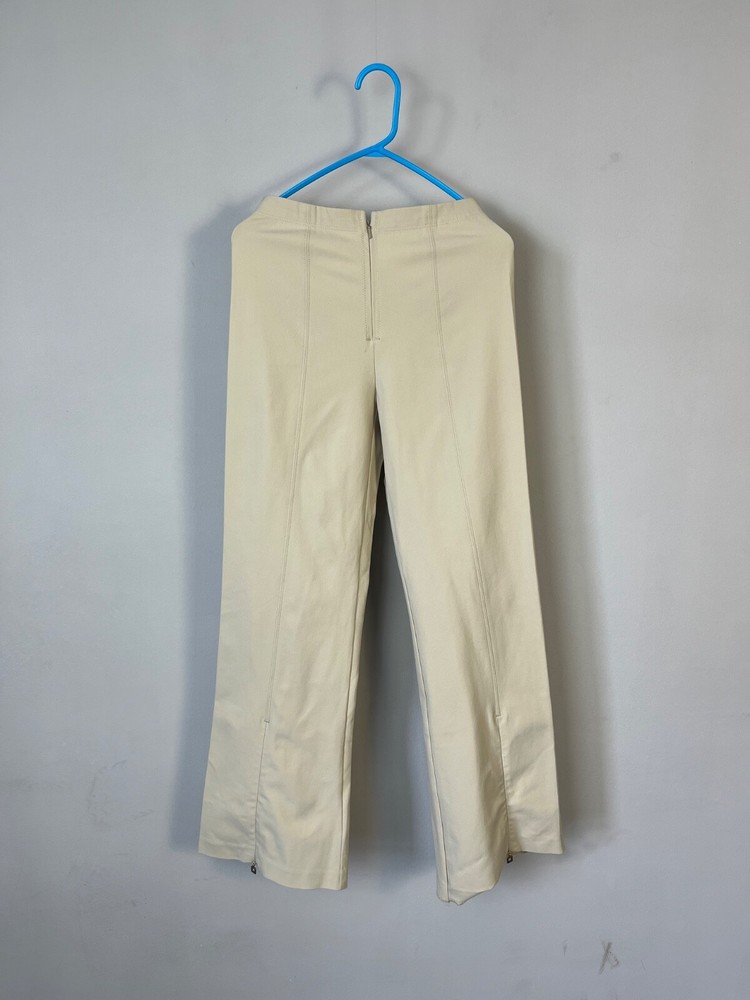 Marithe + Francois Girbaud Women Beige Luxury Nylon Pants Trousers Size 42