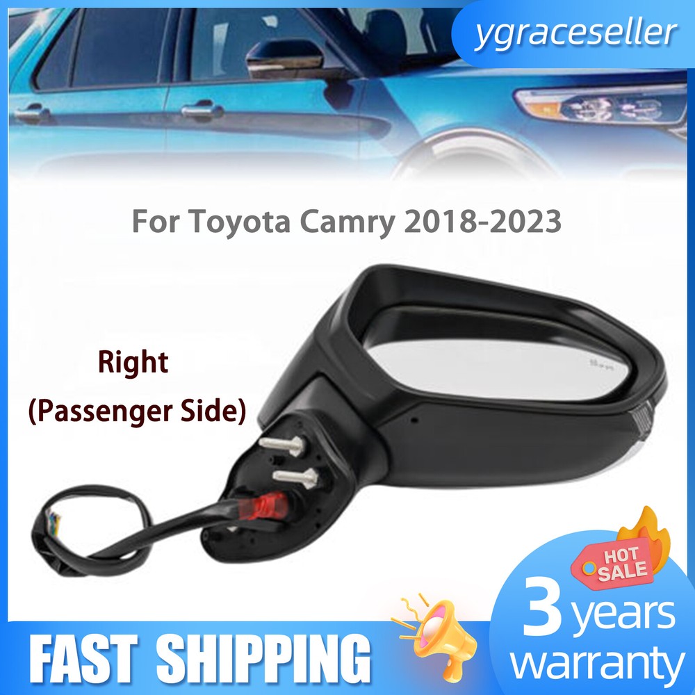 For 2018 - 2023 Toyota Camry Front Right Side Door Rear View Mirror OEM Black