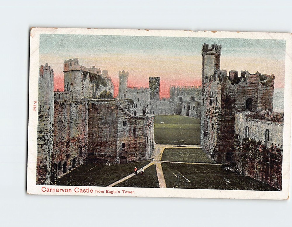 Postcard Caernarfon Castle From Eagle's Tower Caernarfon Wales