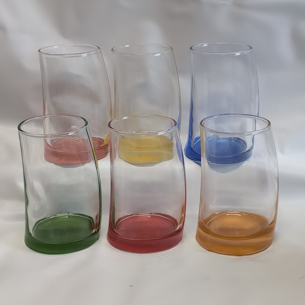 Vintage Circleware Lot Of 6 Highball/ Juice Glasses Art Deco MCM