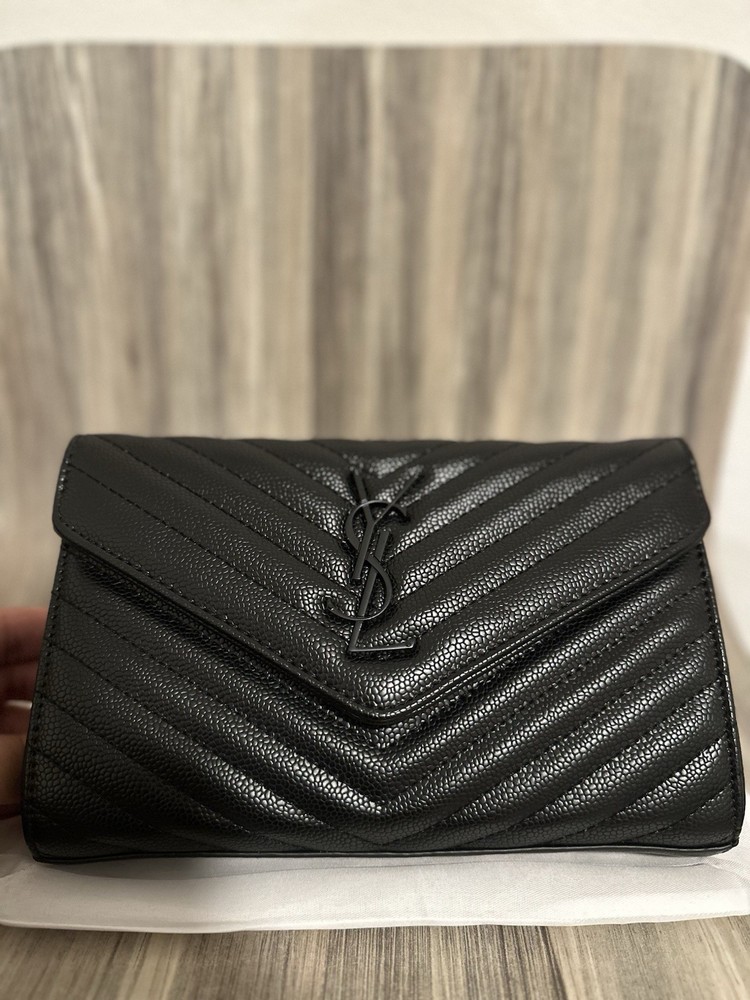 YSL Black Envelope Wallet Crossbody Bag Without Box