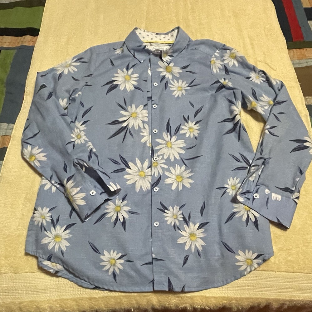 Foxcroft Shirt 10 Button Down Top Blouse Wrinkle Free Cotton Beach