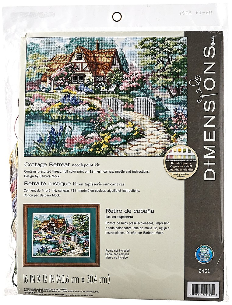Cottage Retreat Needlepoint Kit, 16'' W x 10'' H