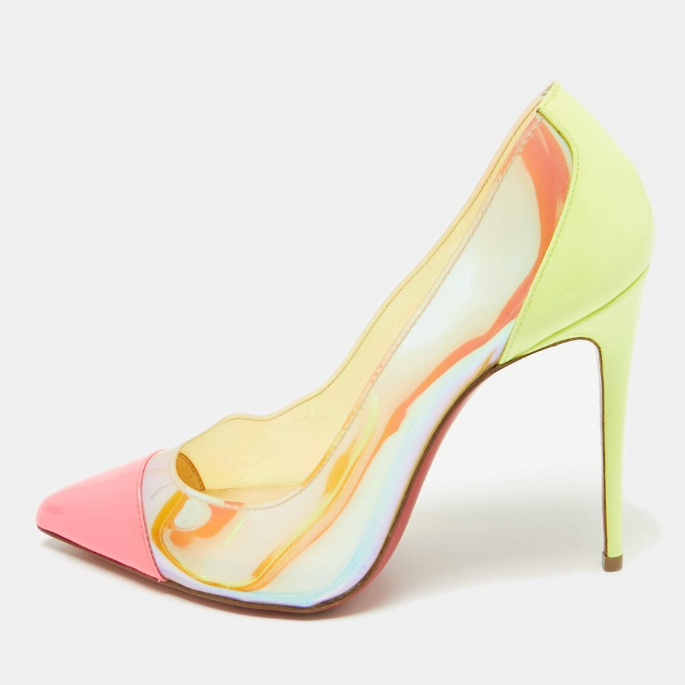 Christian Louboutin Multicolor Patent Leather and PVC Debout Pumps Size 365