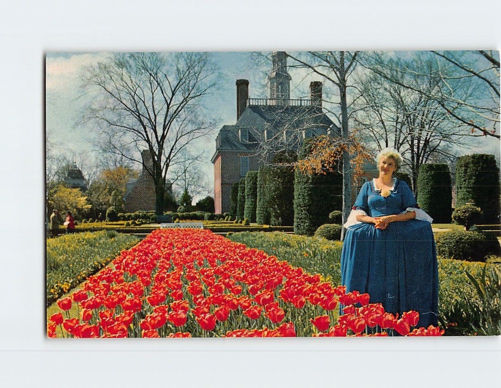 Postcard Governor's Palace Gardens Williamsburg Virginia USA