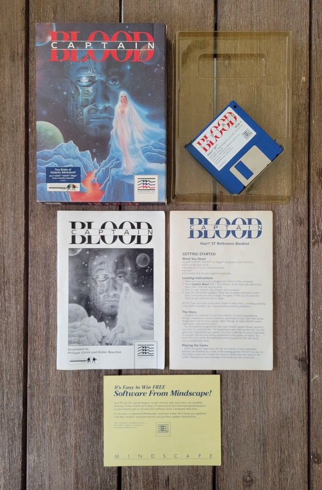 Vintage CAPTAIN BLOOD 1988 IBM PC Computer Game By Mindscape- COMPLETE