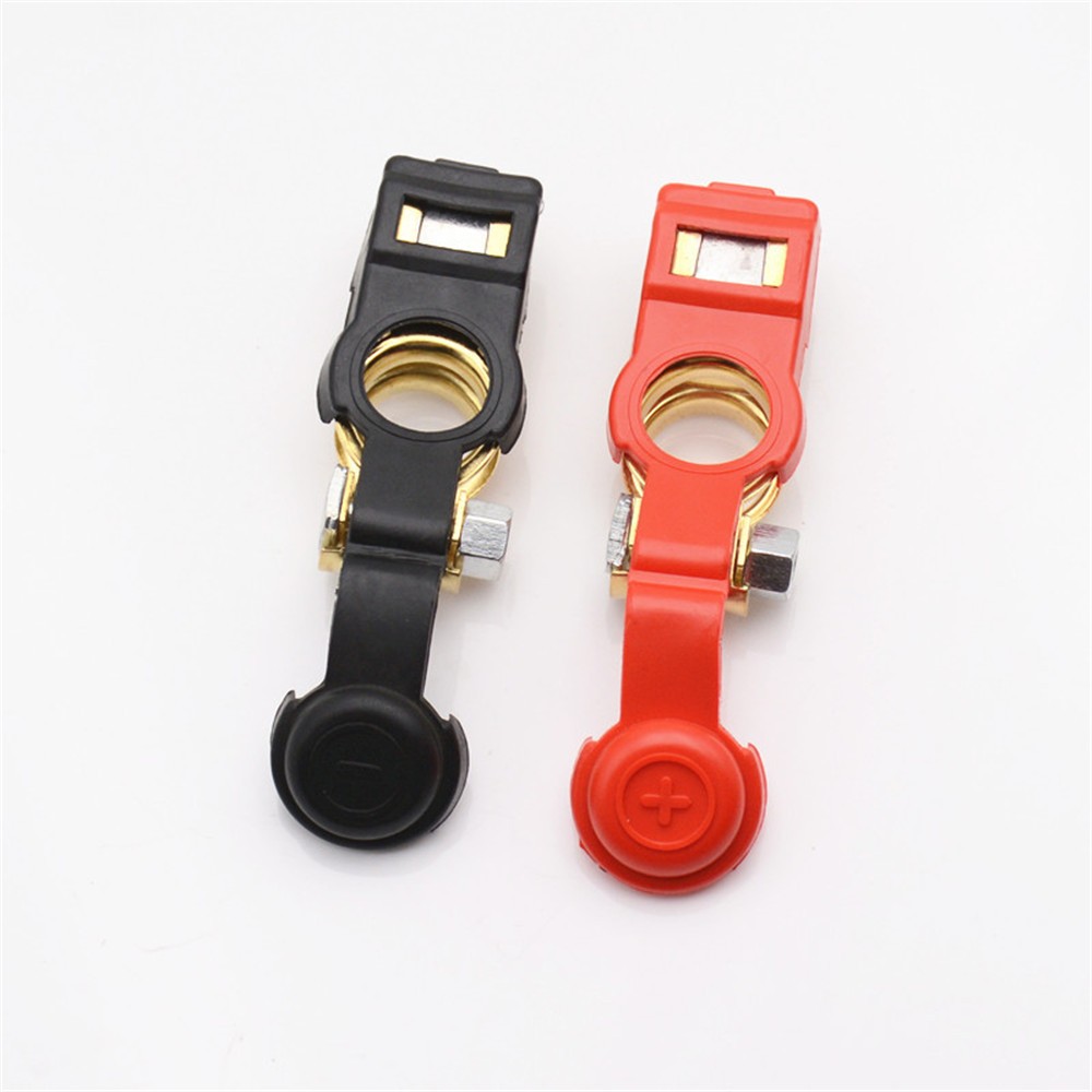 Car Copper Battery Terminal Positive/Negative Quick Connector Cable Clamp 1 Pair