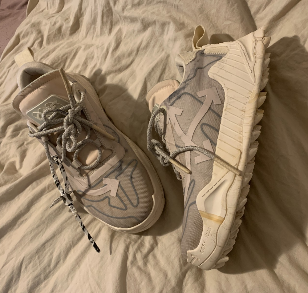Off-White ODSY-1000 Beige Sneakers - EU Size 42, US 9.5 (Artisanal, Streetwear)
