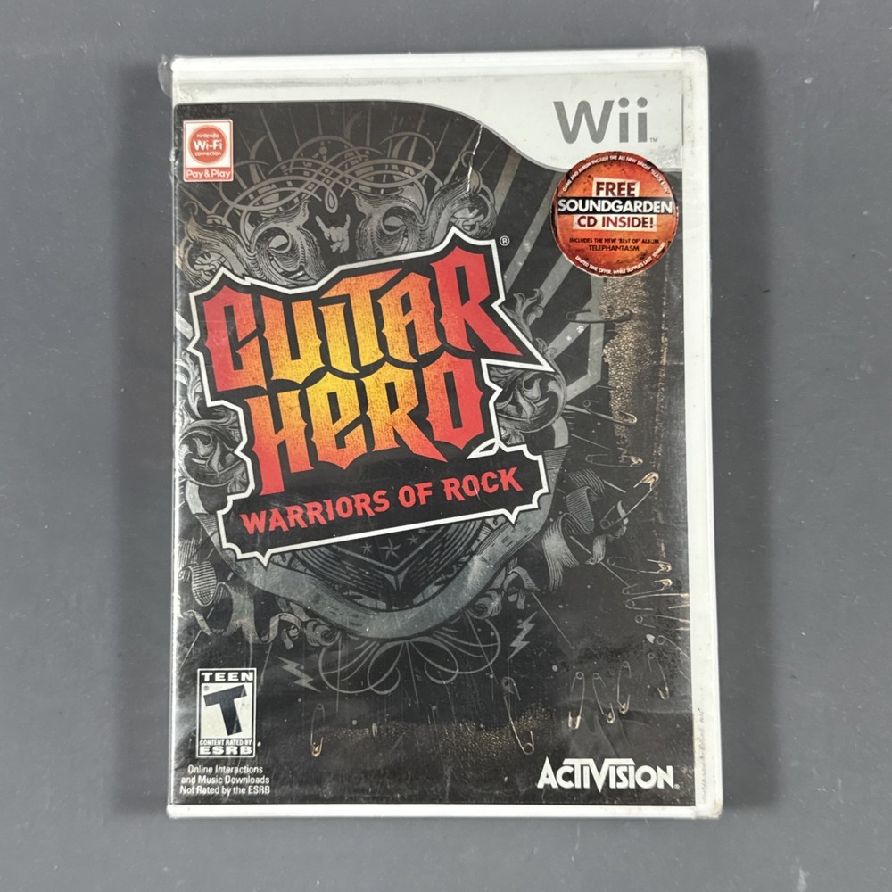 Guitar Hero Warriors of Rock + Soundgarden Bonus Disc Wii New Factory Sealed