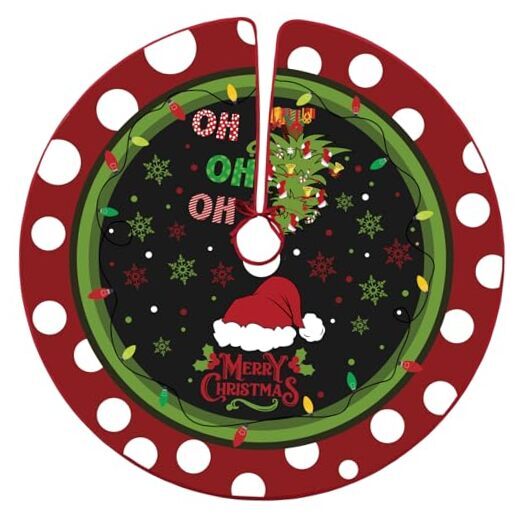 Christmas Tree Decorations 48 Inches Lime Green Tree Skirt Classic Red, Black
