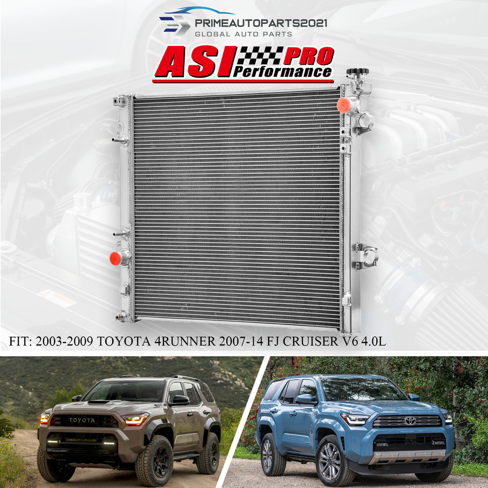 2 Row Aluminum Radiator For 2003-2009 Toyota 4Runner 2007-14 FJ Cruiser V6 4.0L