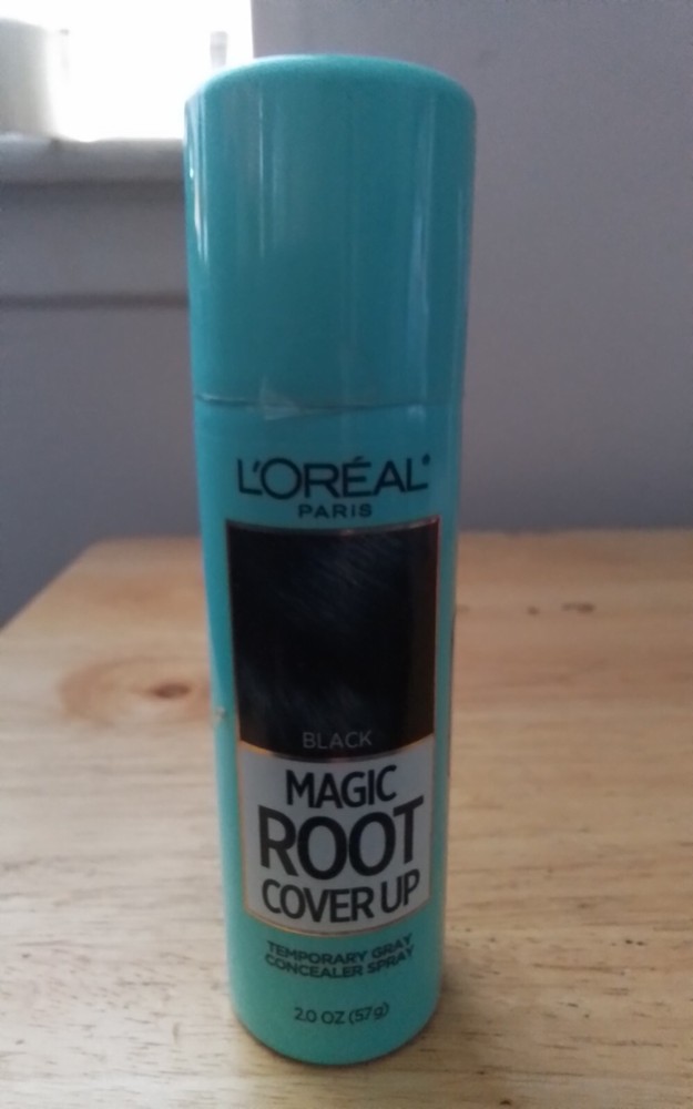 L'Oreal Paris Hair Color Root Cover Up Temporary Gray Concealer Spray Black 2 Oz