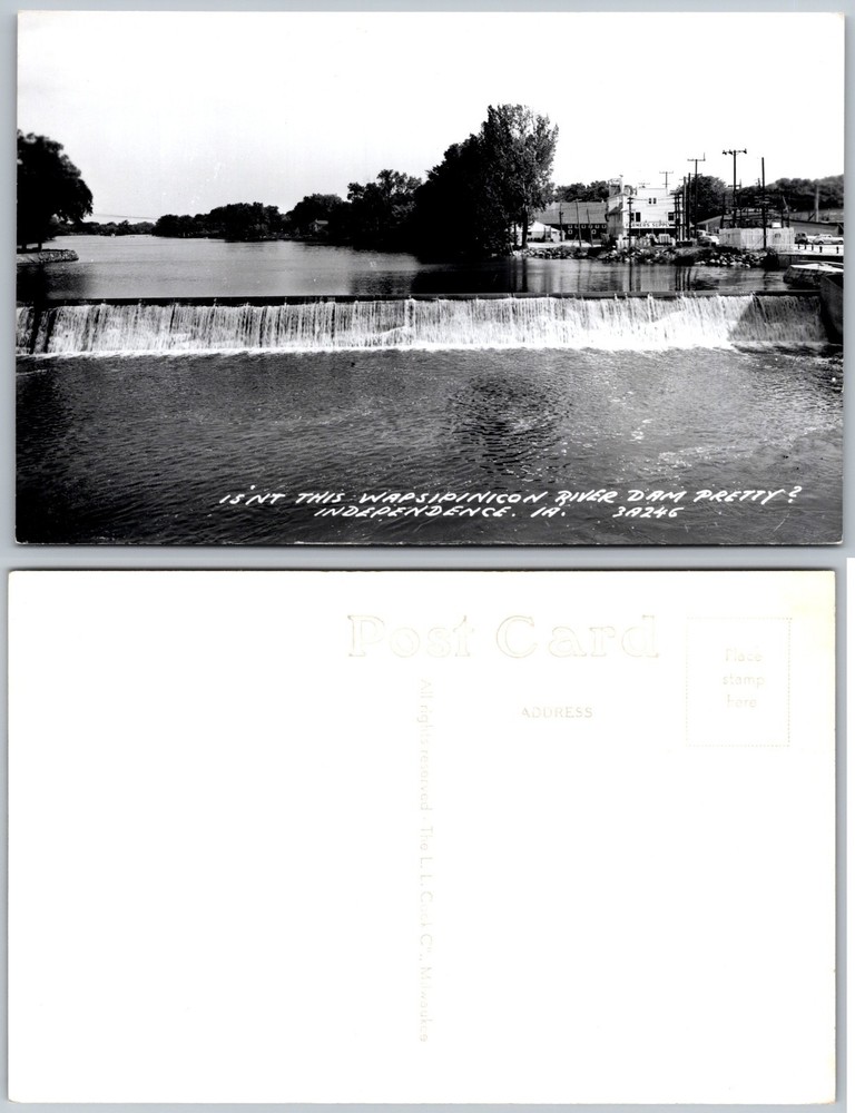 Wapsipinicon River Dam Independence Iowa Postcard