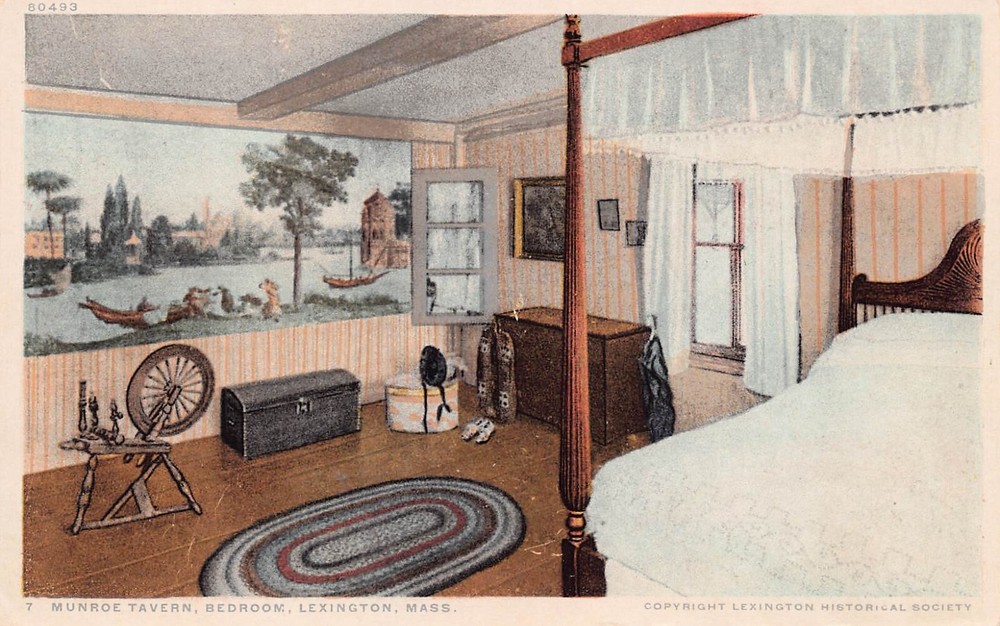 Lexington MA Munroe Tavern Revolutionary War Military Site Vtg Postcard C6