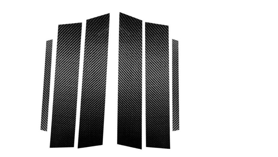 For Alfa Romeo Giulia 6x Carbon Fiber Exterior Window B C-Pillar Trims 2017-2023