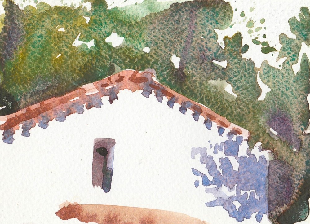 Greece landscape Original painting Postcard. Unposted, by John Charles Thompson