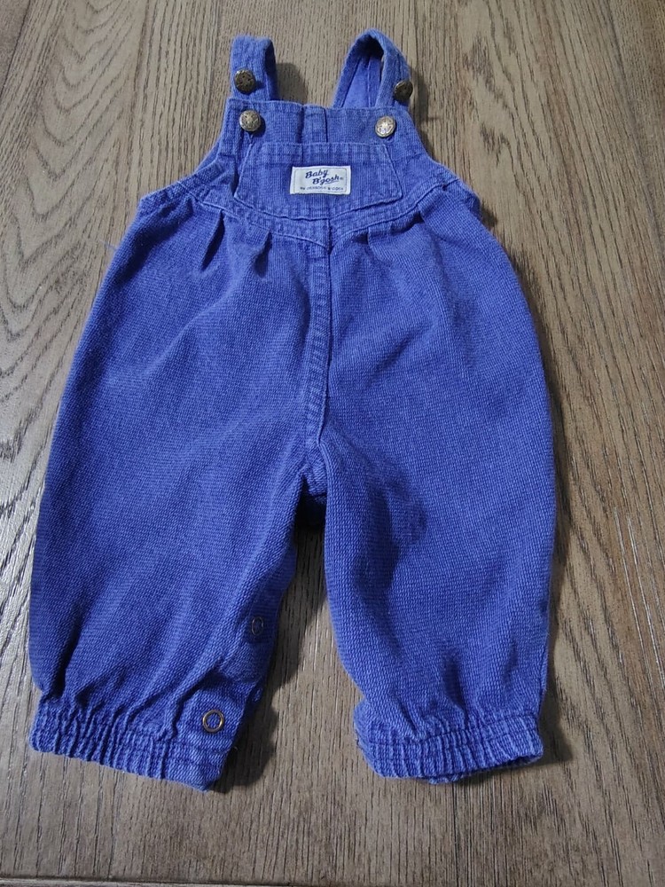 Vintage Baby B'gosh Oshkosh Blue Cotton Overalls Boys Sz 3/6 Months Tag USA