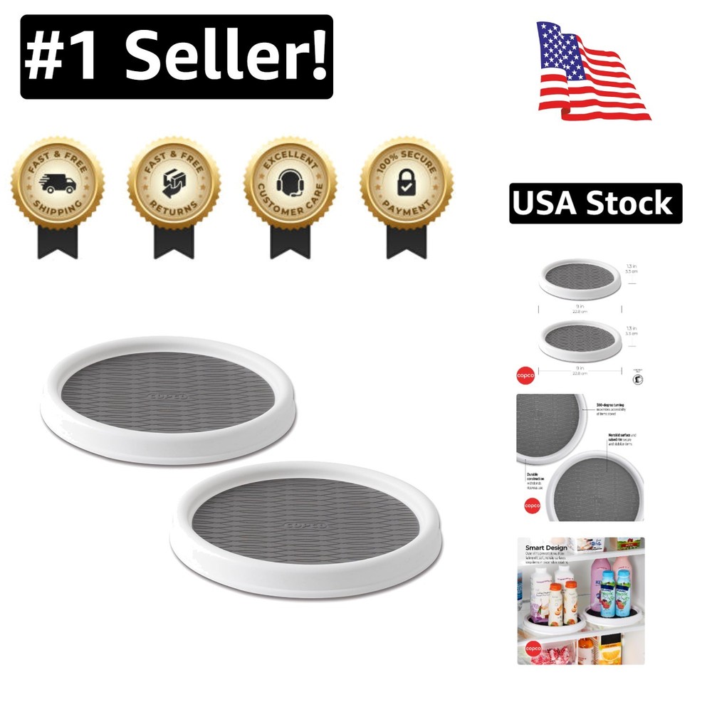 360° Rotating 9-Inch Non-Slip Turntable Set of 2 for Home