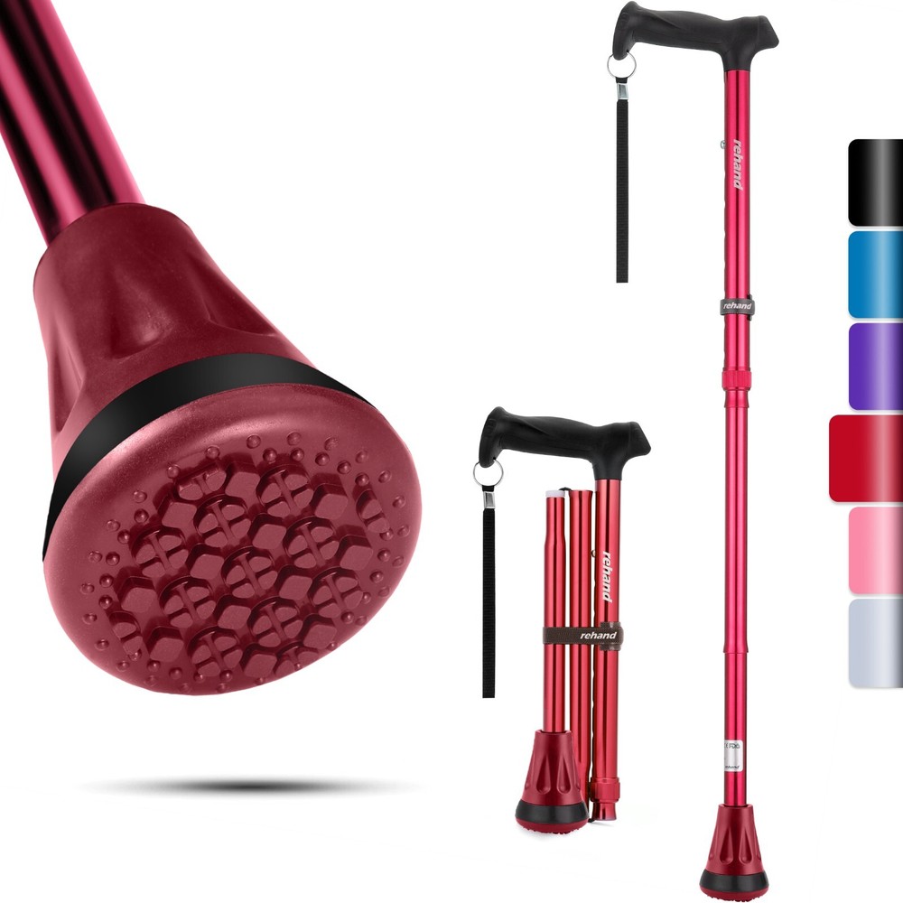Adjustable Foldable Walking Cane for Seniors - Lightweight Heavy Duty Canes