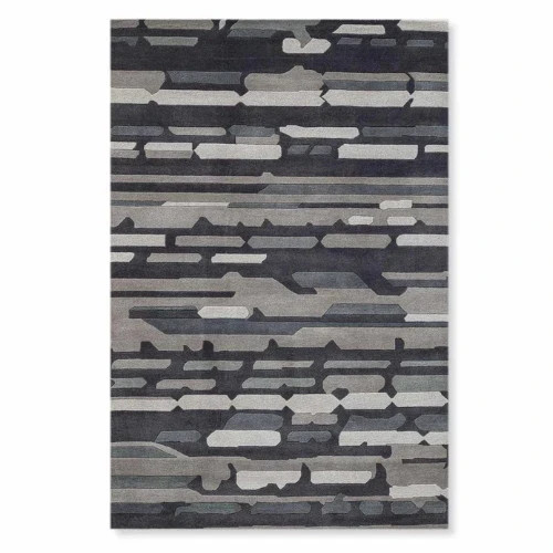Hand Tufted 100% Wool Area Rug Modern Abstract Grey Blue Living Room Carpet
