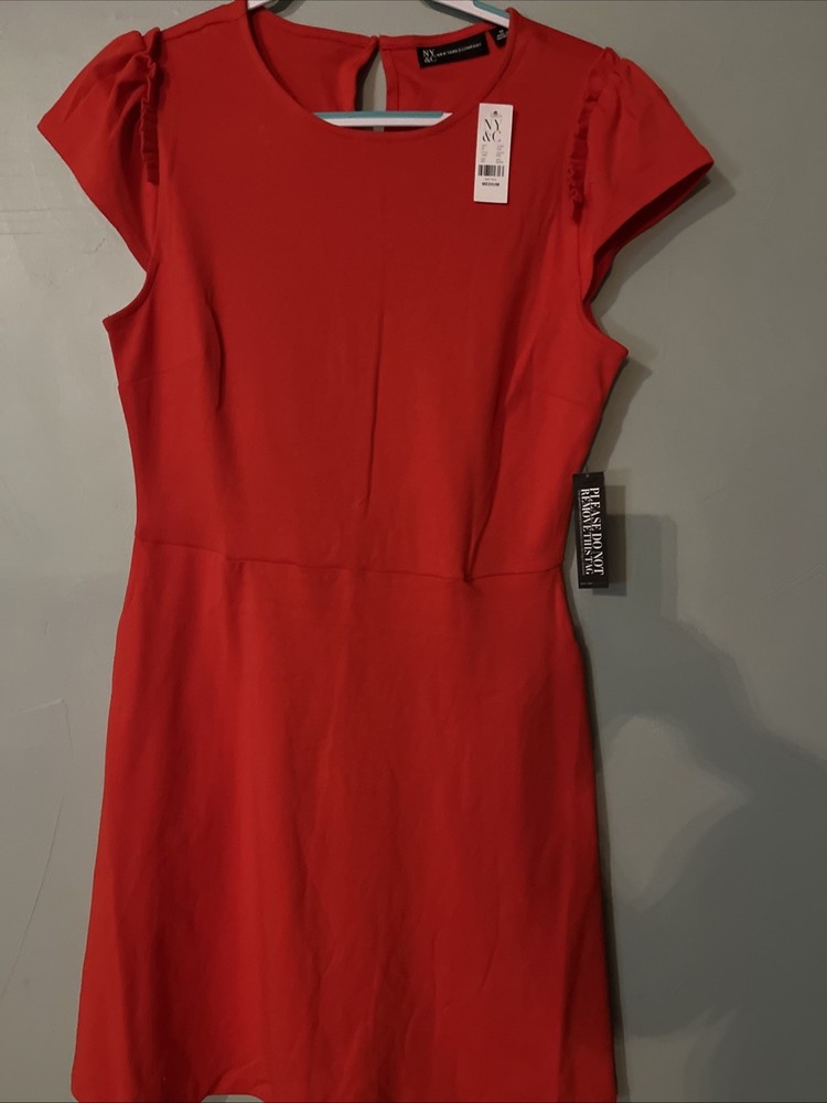 New York & Company mini dress Cherry Red Medium Party Christmas Dinner