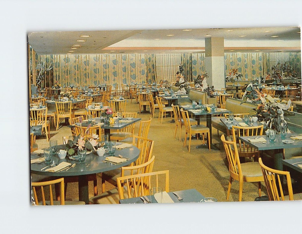 Postcard Interior Burdine's Hibiscus Tea Room Miami Florida USA