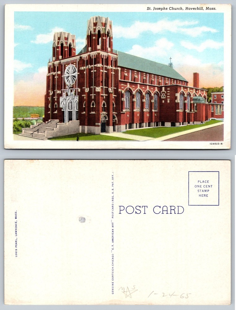 St Josephs Church Haverhill Mass Postcard