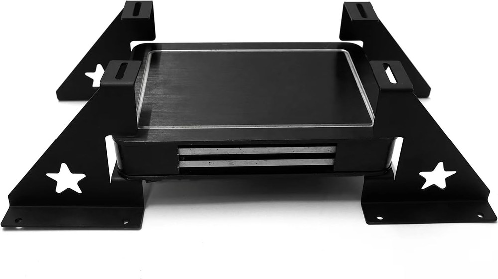 2 Amp Amplifier Rack Audio Rack Systems Stacking Brackets Sound Equipment Black