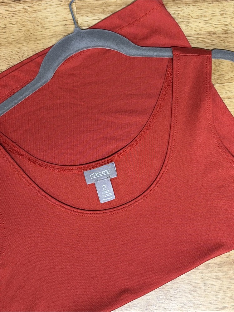 Chico’s RED Sleeveless Tank - Scoop Neck Women’s Size 0 - Stretch Layer/Capsule