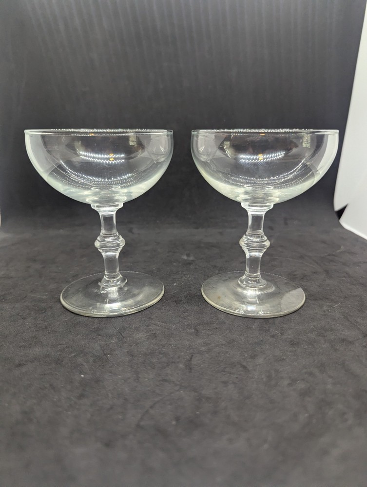 Vintage Libbey Georgian Champagne Cocktail Coupe Glasses Set of 2