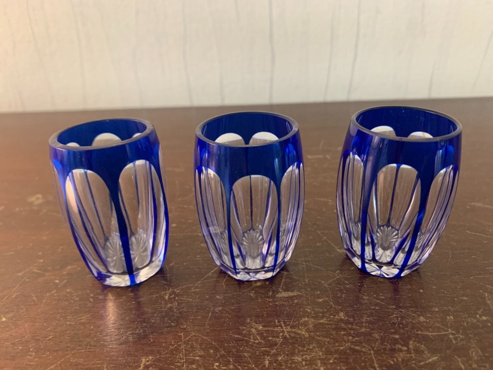 2 Crystal Overlay Digestif Glasses From Saint Louis (Price Per Unit)