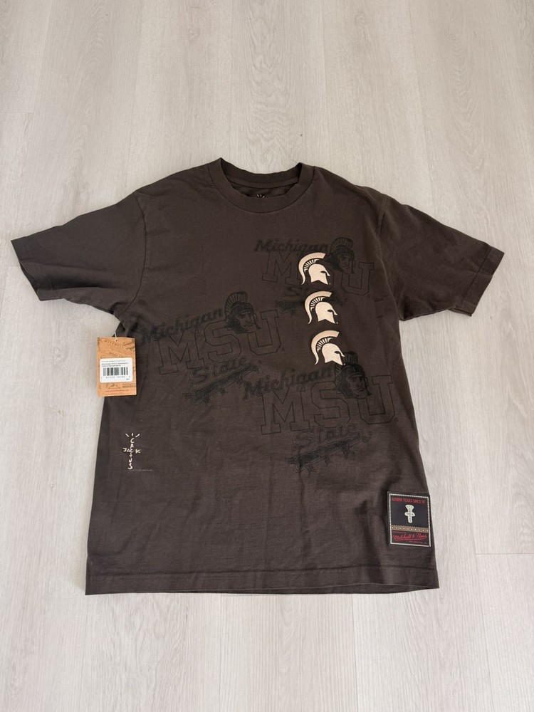 NEW CACTUS JACK TRAVIS SCOTT x MITCHELL & NESS MSU TEE Size Medium