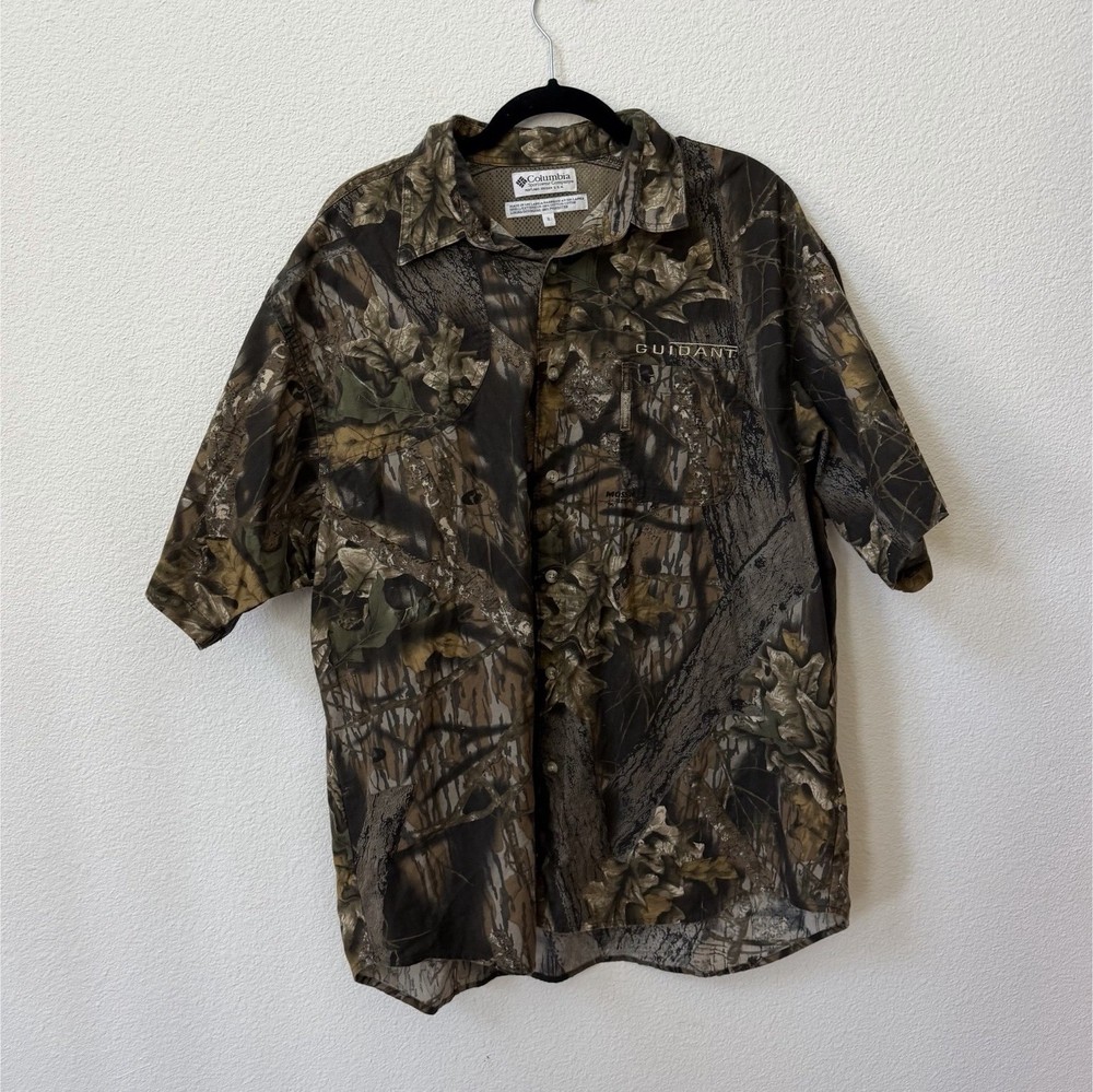 Columbia Men's XL Camouflage Cotton Blend Short Sleeve Button-Up Shirt