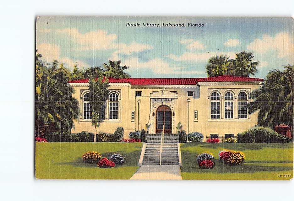Postcard Public Library Lakeland Florida USA