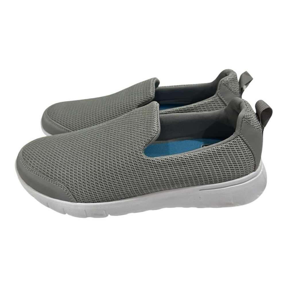 Athletic Works Shoes Womens Size 6 Gray Slip On Sneakers Casual Comfort