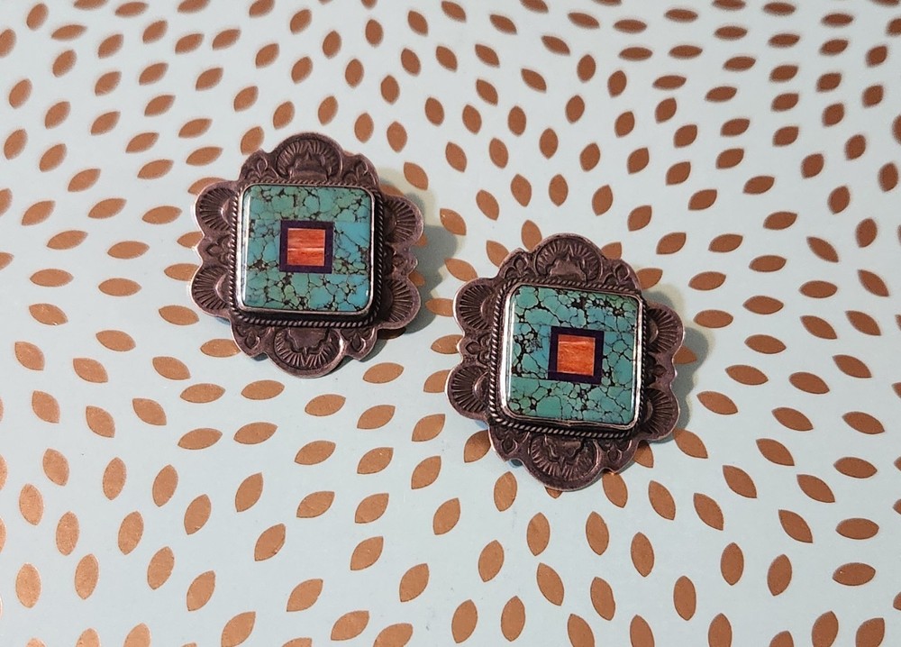 Vintage Aldrich Arts Clip On Earrings Sterling